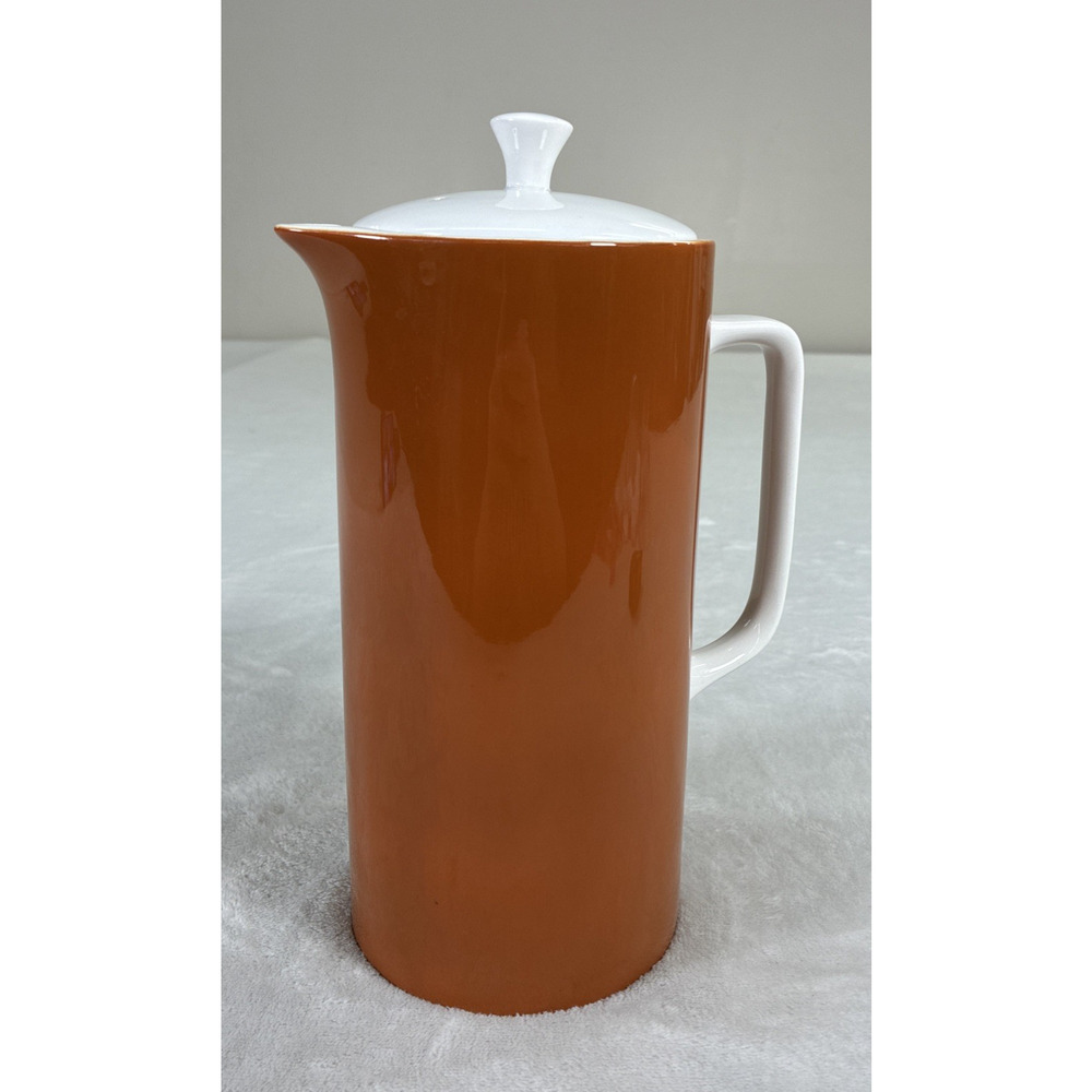 Vintage Tierra Ironstone #4251 Blue Brown/Rust Pitcher Coffee Tea Pot Charity